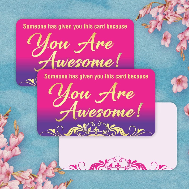 PARTH iMPEX You Are Awesome Cards Pack of 100 â€“ Gold Foil Appreciation Kindness Cards 3.5x2 Mini Motivational Recognition Notes for Teachers Students Employees Coworkers Staff Rewards Encouragement - Image 3